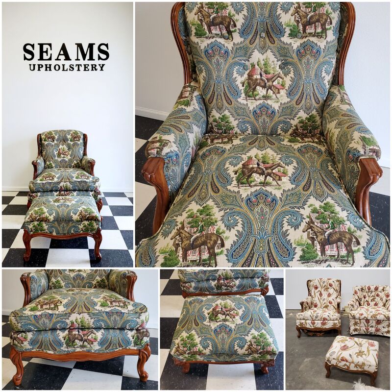 Home, antiques, patio, dining, leather, cushion, foam upholstery @seamsupholsteryllc